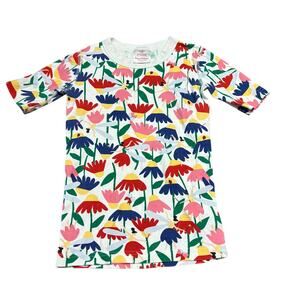 Hanna Andersson White Long Pajama Top Floral Butterfly Fairy SZ 140 US 10 Pink